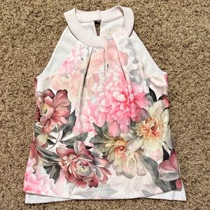 Ted Baker Pink and Cream Collar Top
